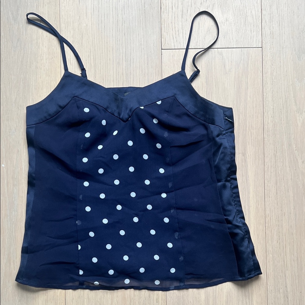 Banana Republic Navy Polka Dot Camisole